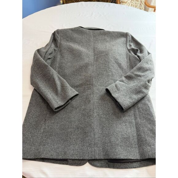 Quince Grey Herringbone Italian Wool Lanificio Nello Gori Blazer Jacket Sz Large - Picture 10 of 12